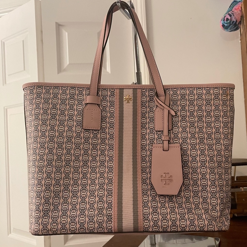 Tory Burch Geo Link Pink Tote